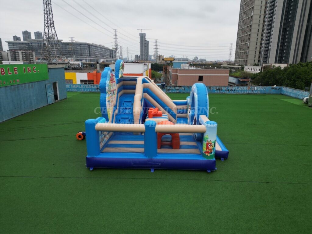 T2-8867 Bluey Theme Bouncy Castle With Slide