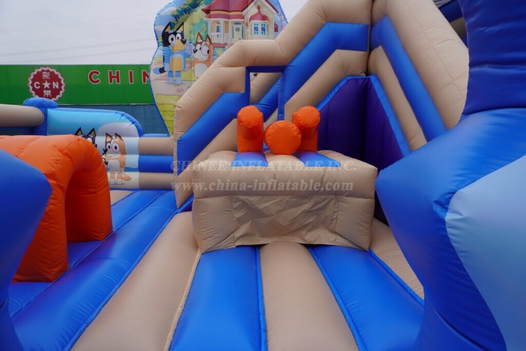 T2-8867 Bluey Theme Bouncy Castle With Slide
