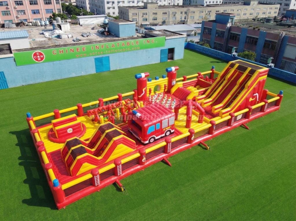 GF3-1142 Firetruck Theme Inflatable Park