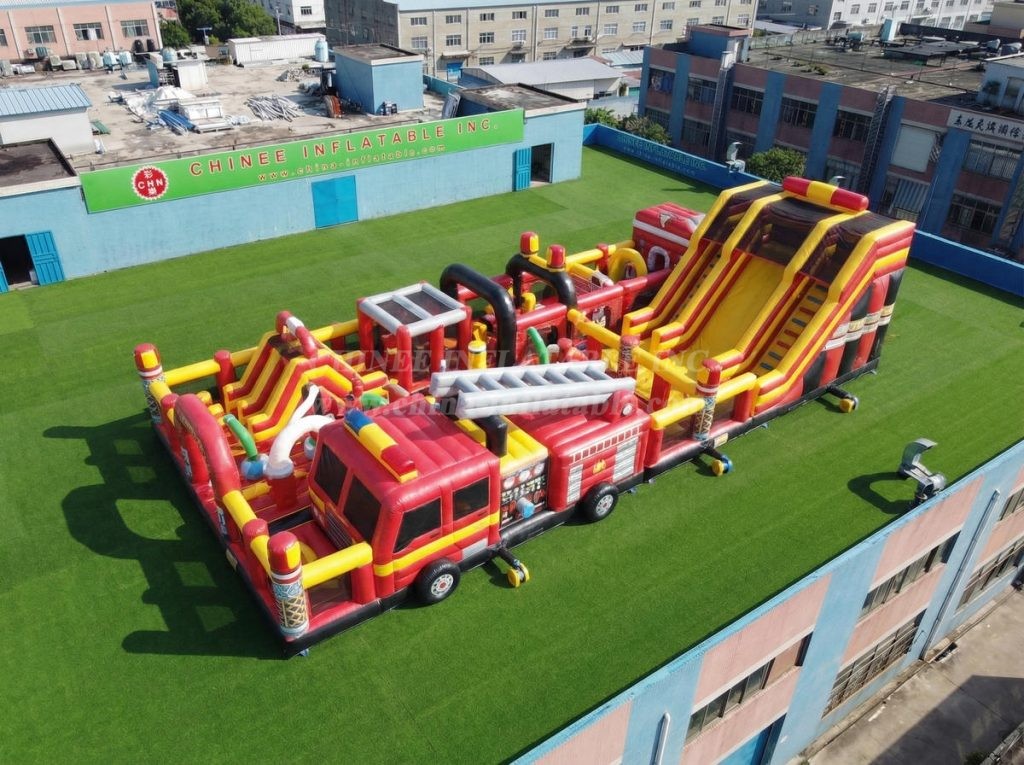 GF3-849 Firetruck Theme Inflatable Park