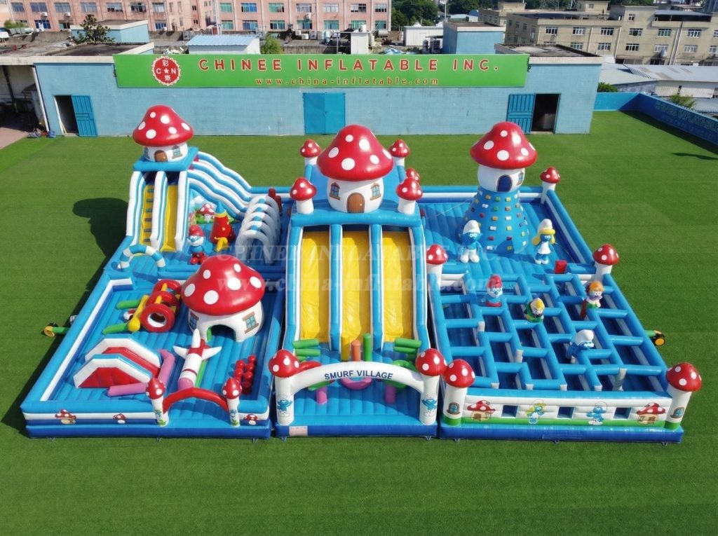 GF3-930 The Smurfs Theme Inflatable Park