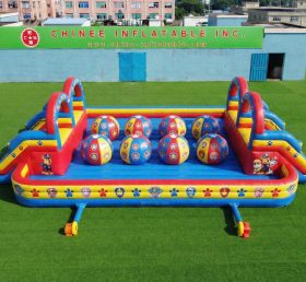 T11-4751Q Paw Patrol Theme Inflatable Dual Wipeout Big Balls Obstacle Course