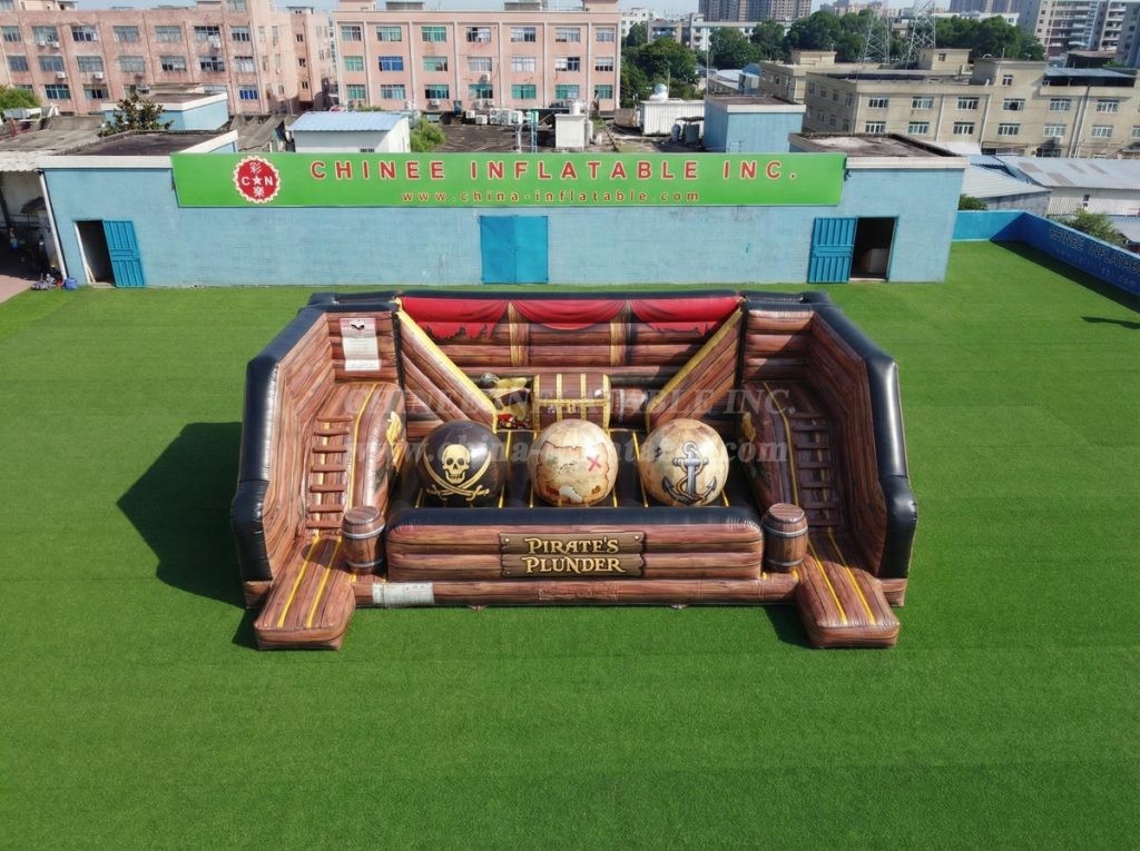 T11-4750K Pirates Theme Inflatable Wipeout Big Balls Obstacle Course