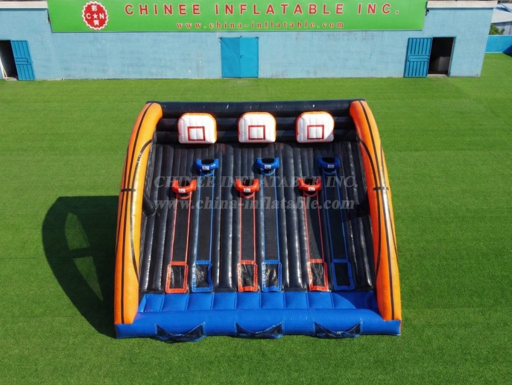T11-7323 Commercial Triple Lane Inflatable Basketball Shootout