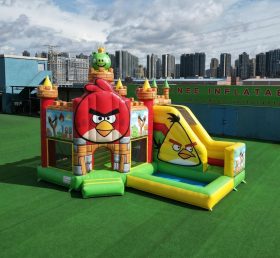 T2-8770 Angry Birds Theme Bouncy Castle with Slide & Pool
