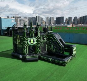 T2-8776 Ben 10 Theme Bouncy Castle with Slide & Pool