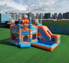 T2-8781 Blippi Wonders Theme Bouncy Castle with Slide & Pool