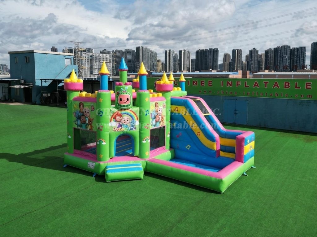 T2-8788 Cocomelon Theme Bouncy Castle with Slide & Pool