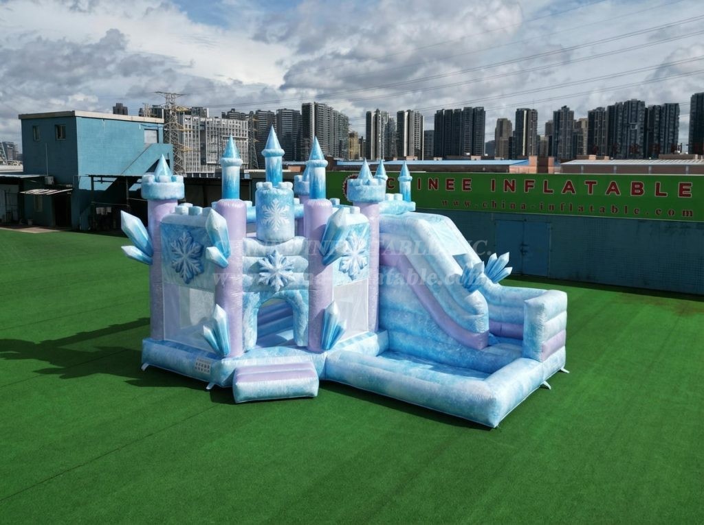 T2-8795 Frozen Theme Bouncy Castle with Slide & Pool