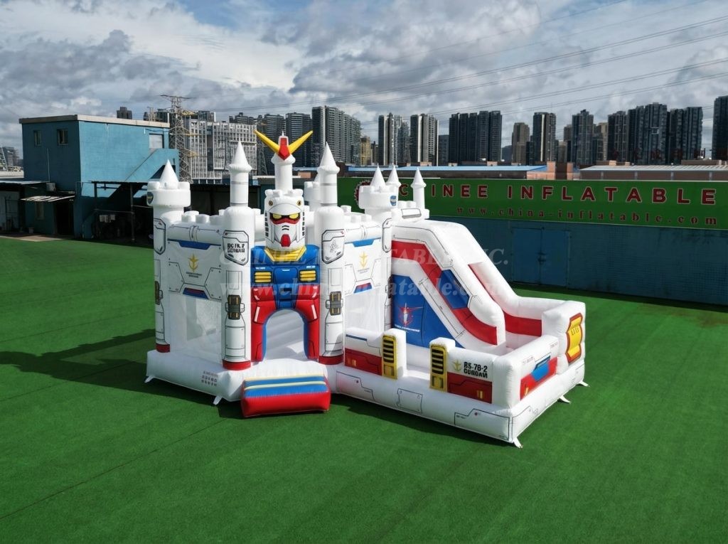 T2-8798 Gundam Theme Bouncy Castle with Slide & Pool