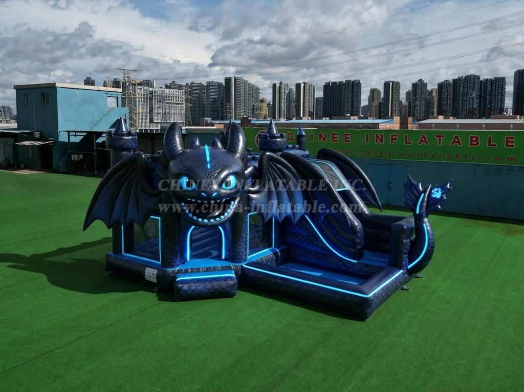 T2-8800 How To Train Your Dragon Theme Bouncy Castle with Slide & Pool