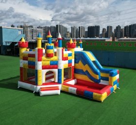 T2-8802 Lego Theme Bouncy Castle with Slide & Pool