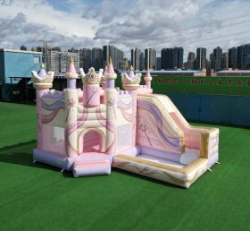 T2-8825 Princess Parties Theme Bouncy Castle with Slide & Pool