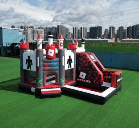 T2-8826 Roblox Theme Bouncy Castle with Slide & Pool