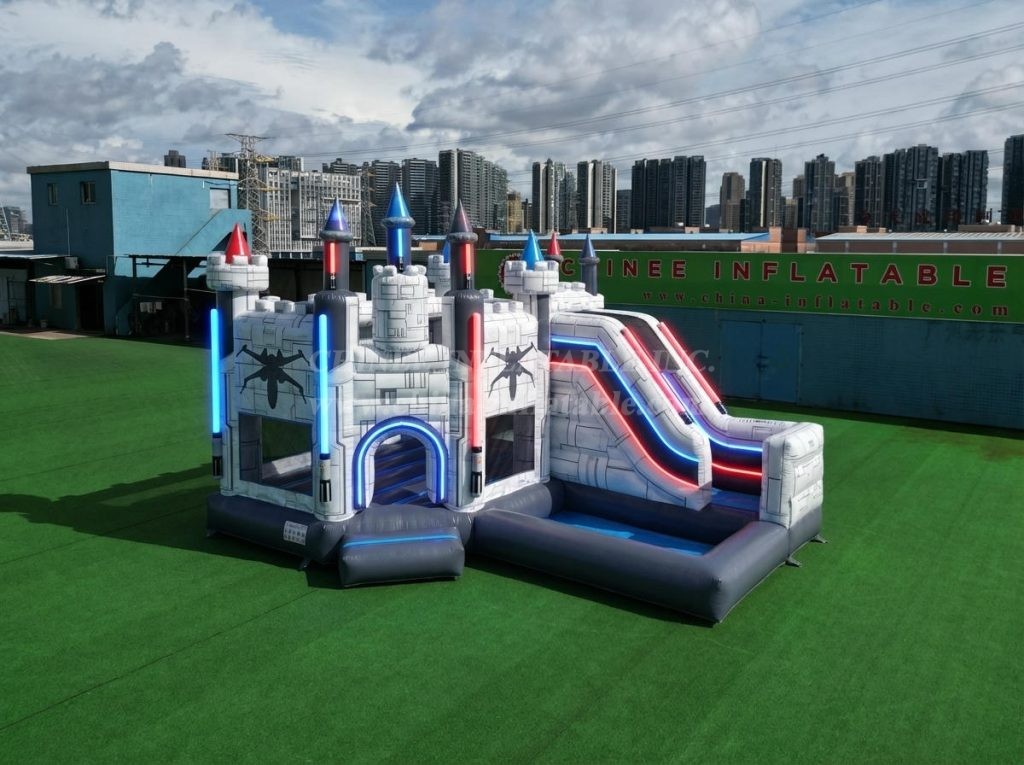 T2-8838 Star Wars Theme Bouncy Castle with Slide & Pool