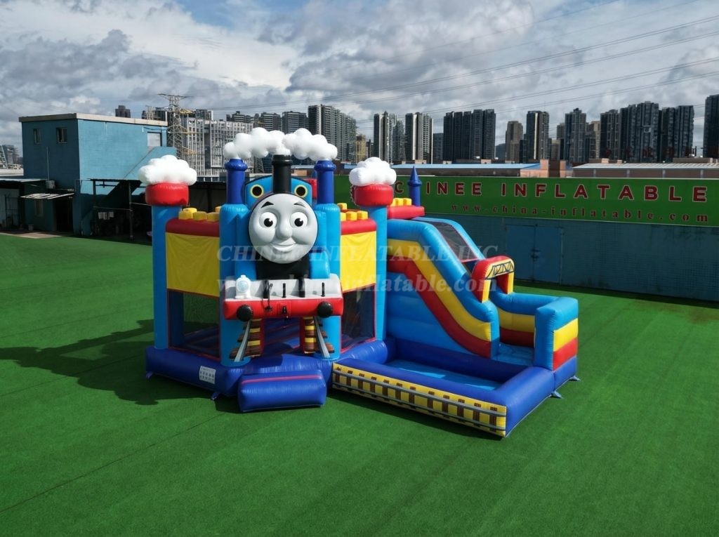 T2-8849 Thomas & Friends Theme Bouncy Castle with Slide & Pool