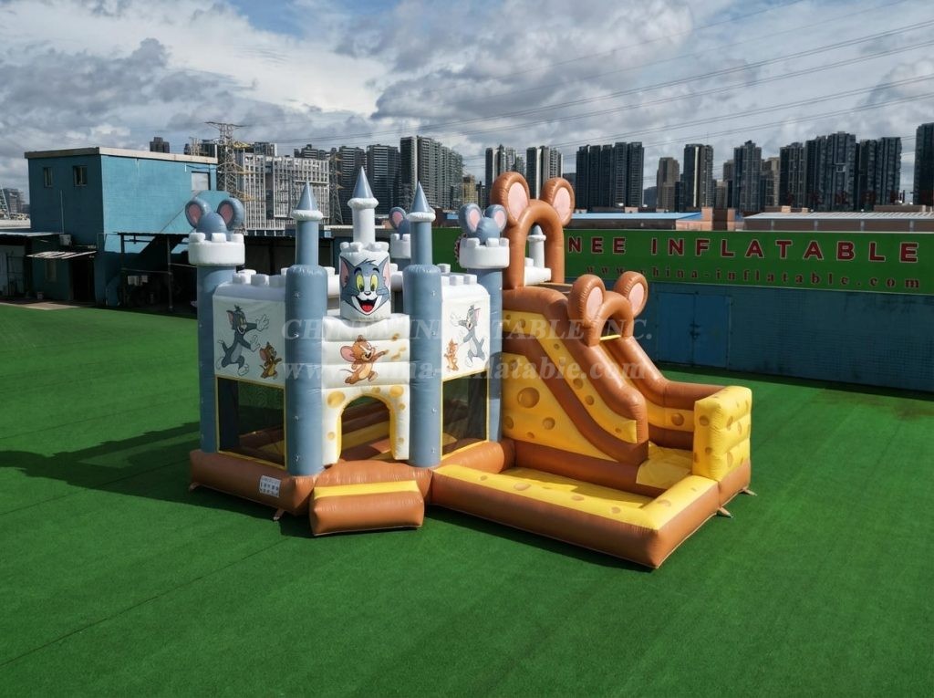 T2-8853 Tom And Jerry Theme Bouncy Castle with Slide & Pool