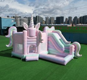 T2-8856 Unicorn Theme Bouncy Castle with Slide & Pool