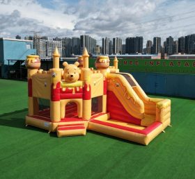 T2-8857 Winnie The Pooh Theme Bouncy Castle with Slide & Pool