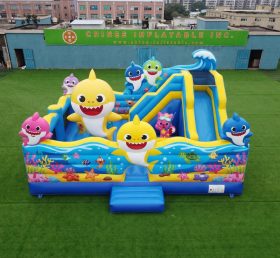 T2-8860 Baby Shark Theme Bouncy Castle With Slide