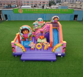 T2-8876 Dora Theme Bouncy Castle With Slide