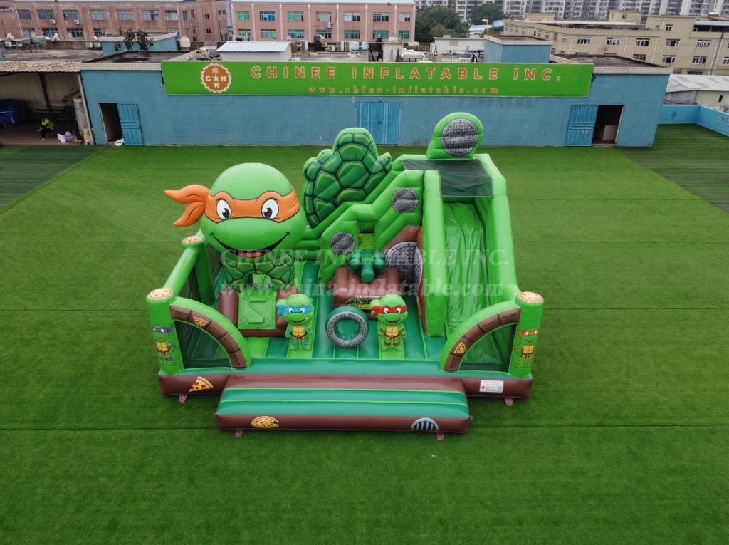 T2-8894 Ninja Turtles Theme Bouncy Castle With Slide