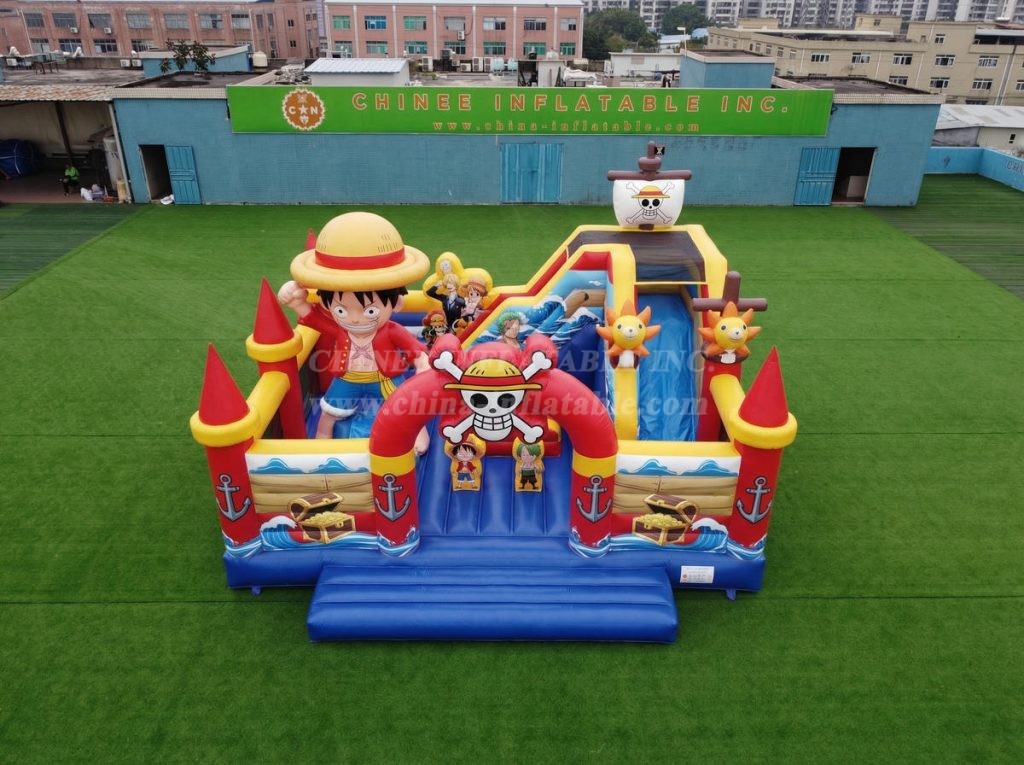 T2-8895 One Piece Theme Bouncy Castle With Slide