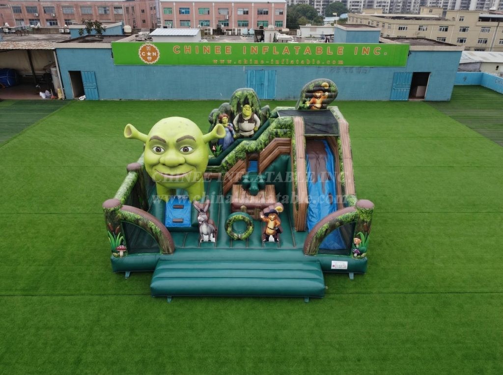T2-8909 Shrek Theme Bouncy Castle With Slide