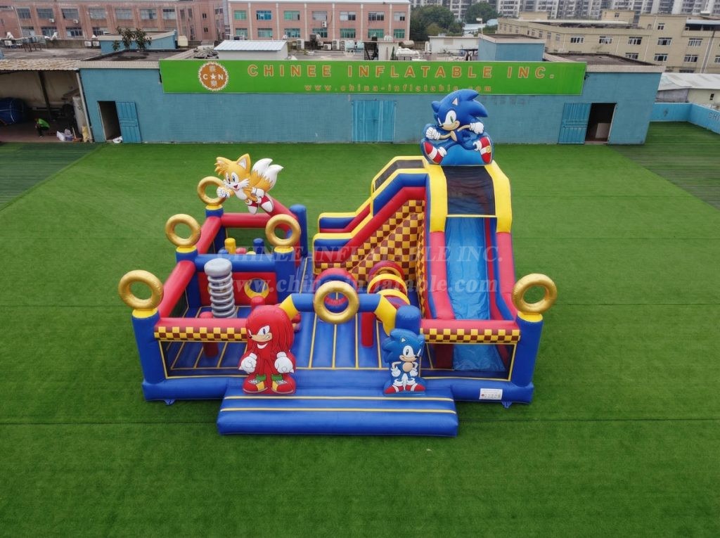 T2-8912 Sonic Theme Bouncy Castle With Slide