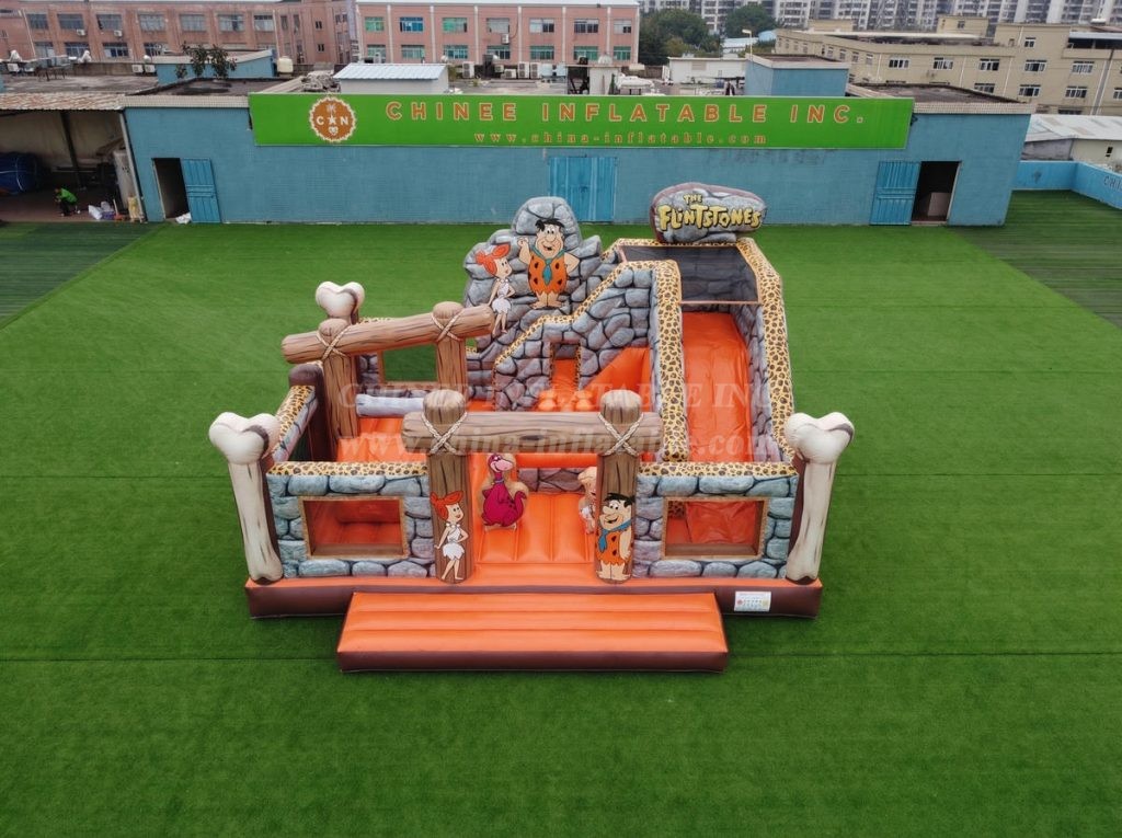 T2-8921 The Flintstones Theme Bouncy Castle With Slide