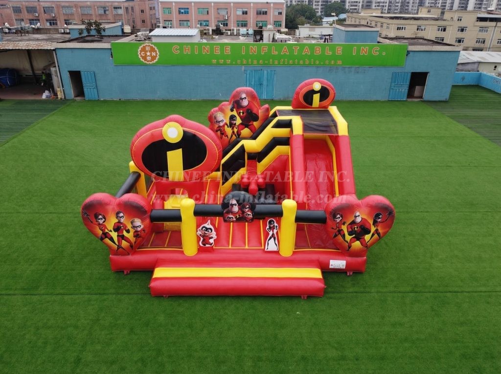 T2-8922 The Incredibles Theme Bouncy Castle With Slide