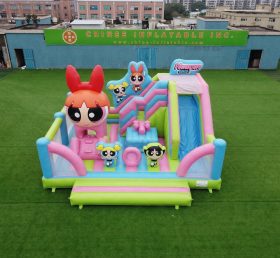 T2-8924 The Powerpuff Girls Theme Bouncy Castle With Slide