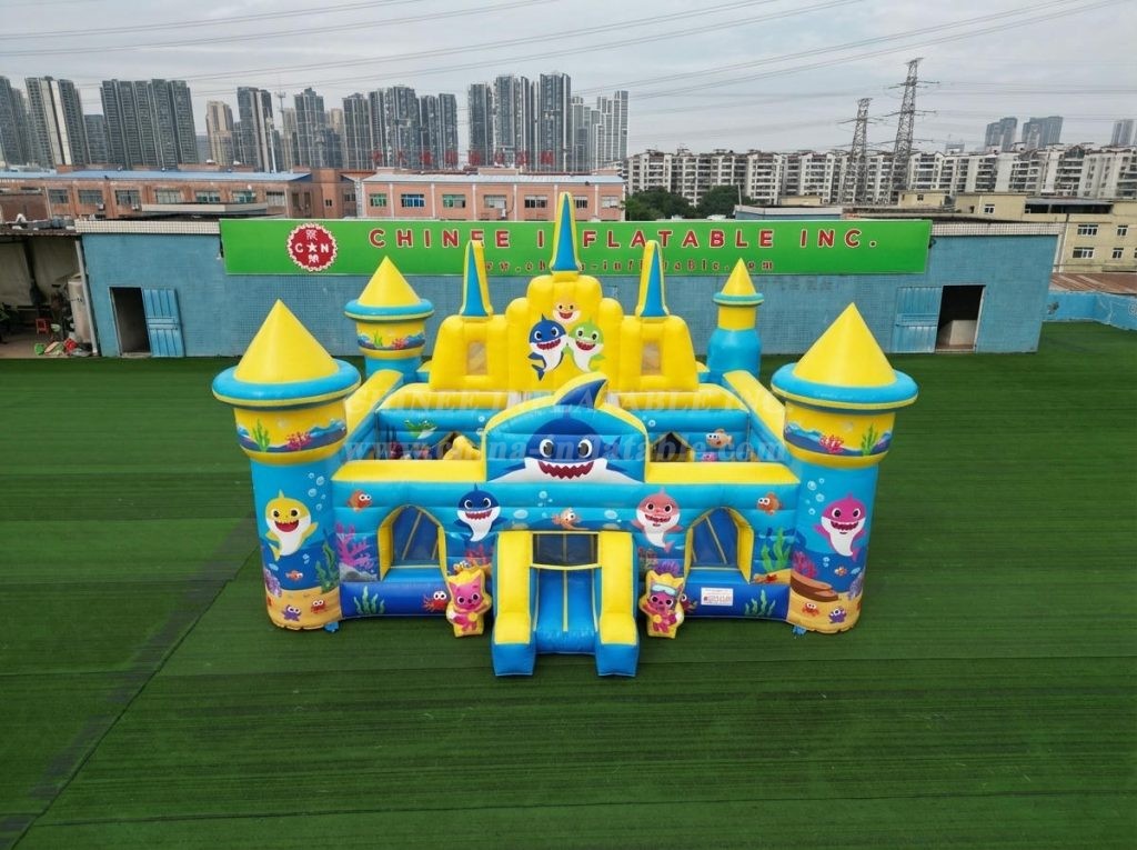 T5-3143 Baby Shark Theme Inflatable Castle