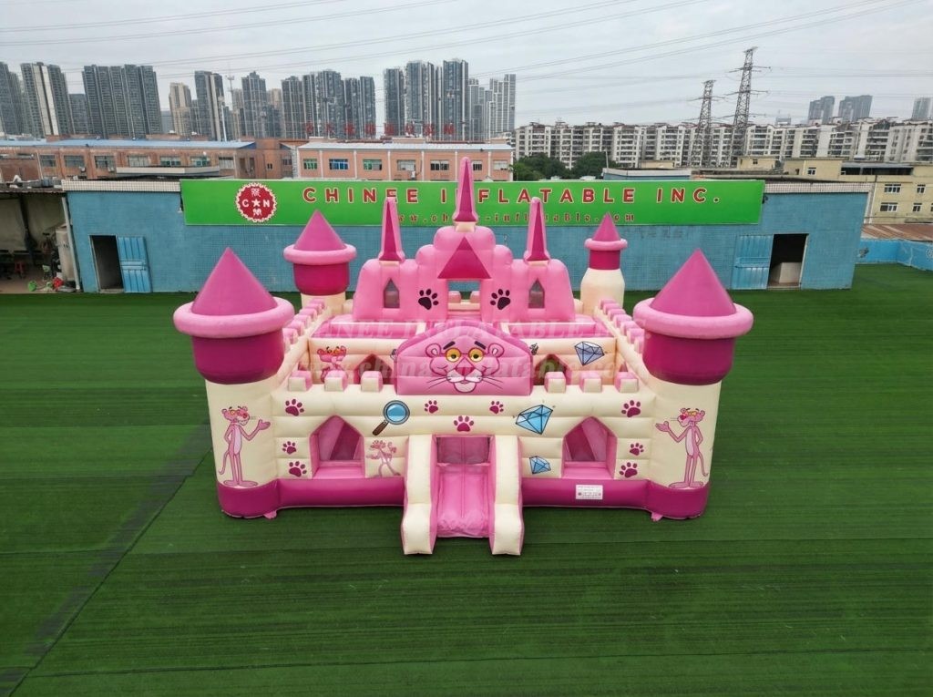 T5-3194 Pink Panther Theme Inflatable Castle