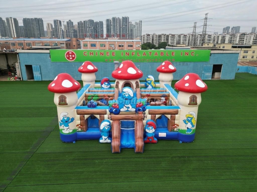 T5-3222 The Smurfs Theme Inflatable Castle