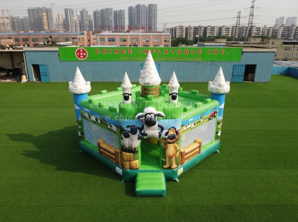 T5-3286 Shaun The Sheep Theme Inflatable Castle
