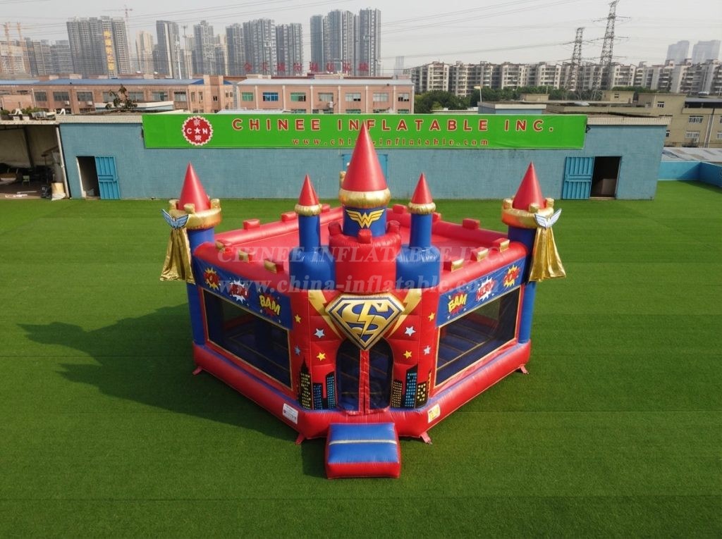 T5-3296 Superhero Theme Inflatable Castle