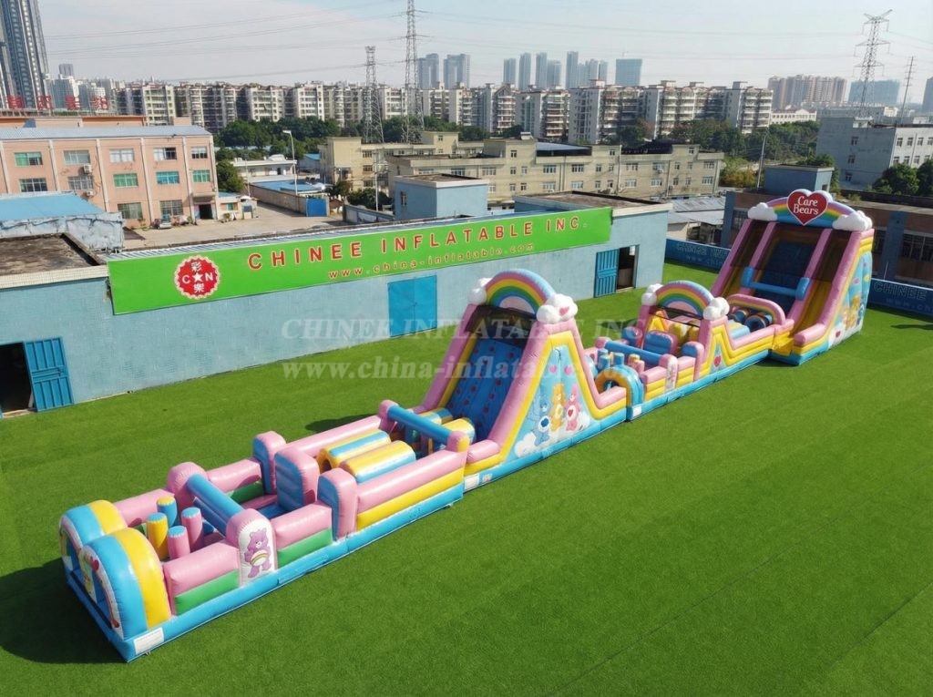 T7-4522 Care Bears Theme Infltable Obstacle Courses