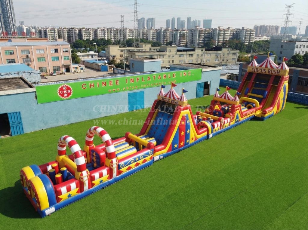 T7-4528 Circus Theme Infltable Obstacle Courses