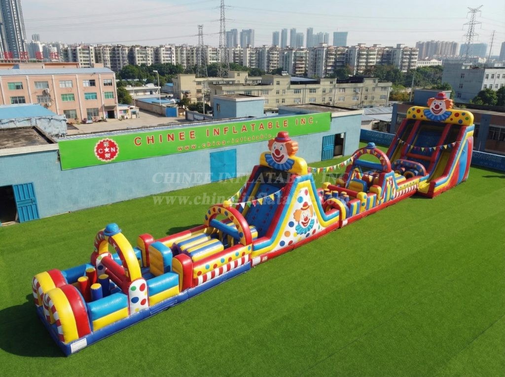 T7-4529 Clown Theme Infltable Obstacle Courses