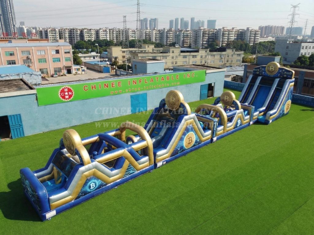 T7-4534 Cryptocurrency Theme Infltable Obstacle Courses