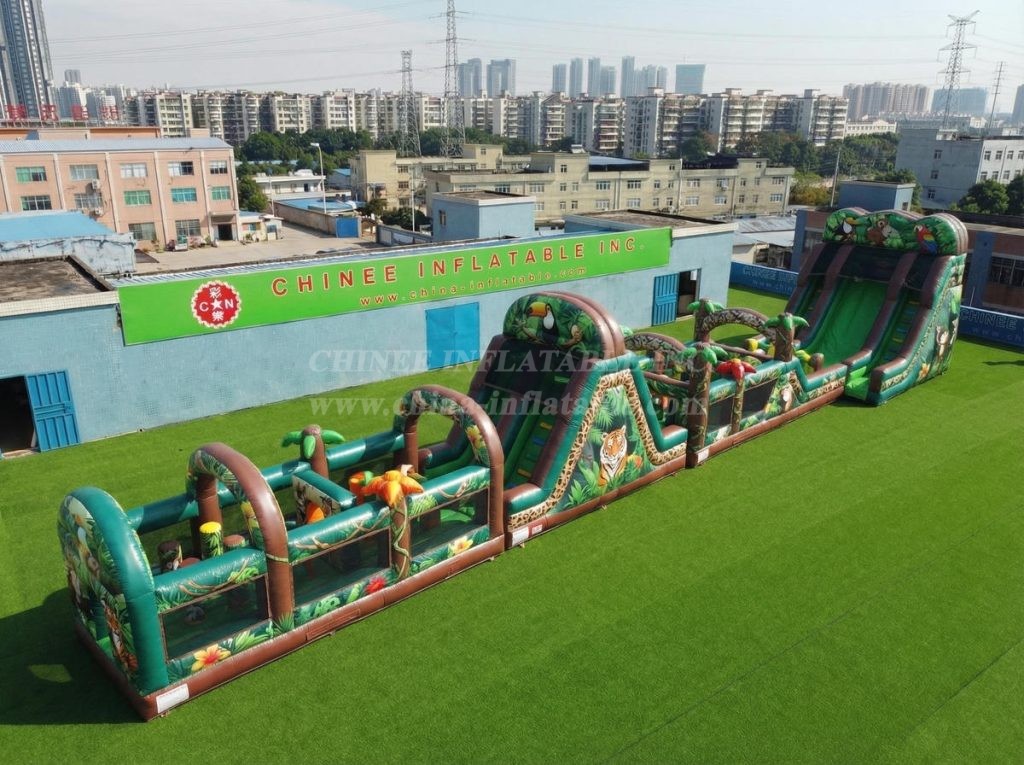 T7-4567 Jungle Theme Infltable Obstacle Courses