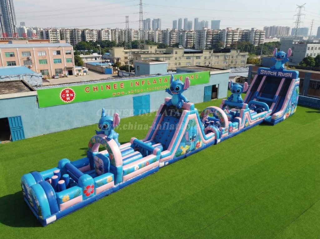 T7-4572 Lilo & Stitch Theme Infltable Obstacle Courses