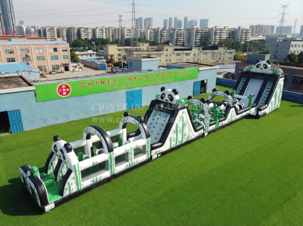 T7-4599 Panda Theme Infltable Obstacle Courses