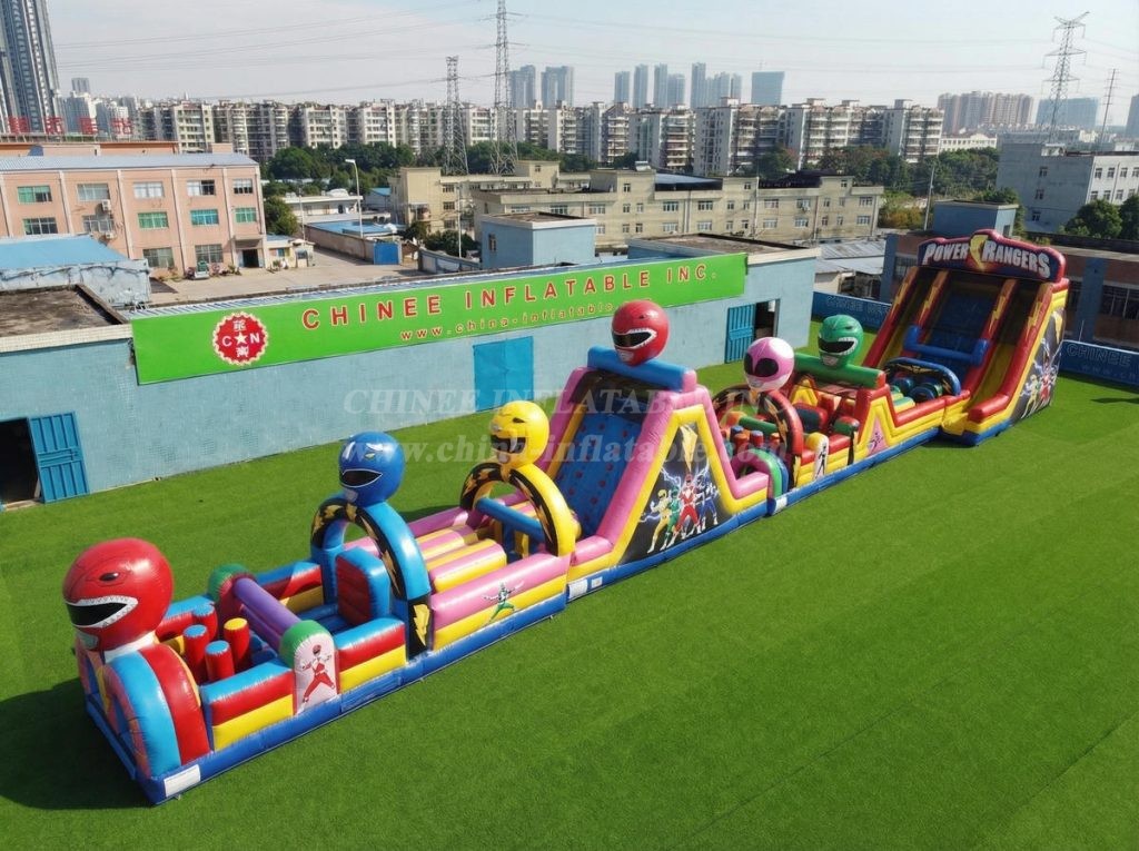 T7-4614 Power Rangers Theme Infltable Obstacle Courses