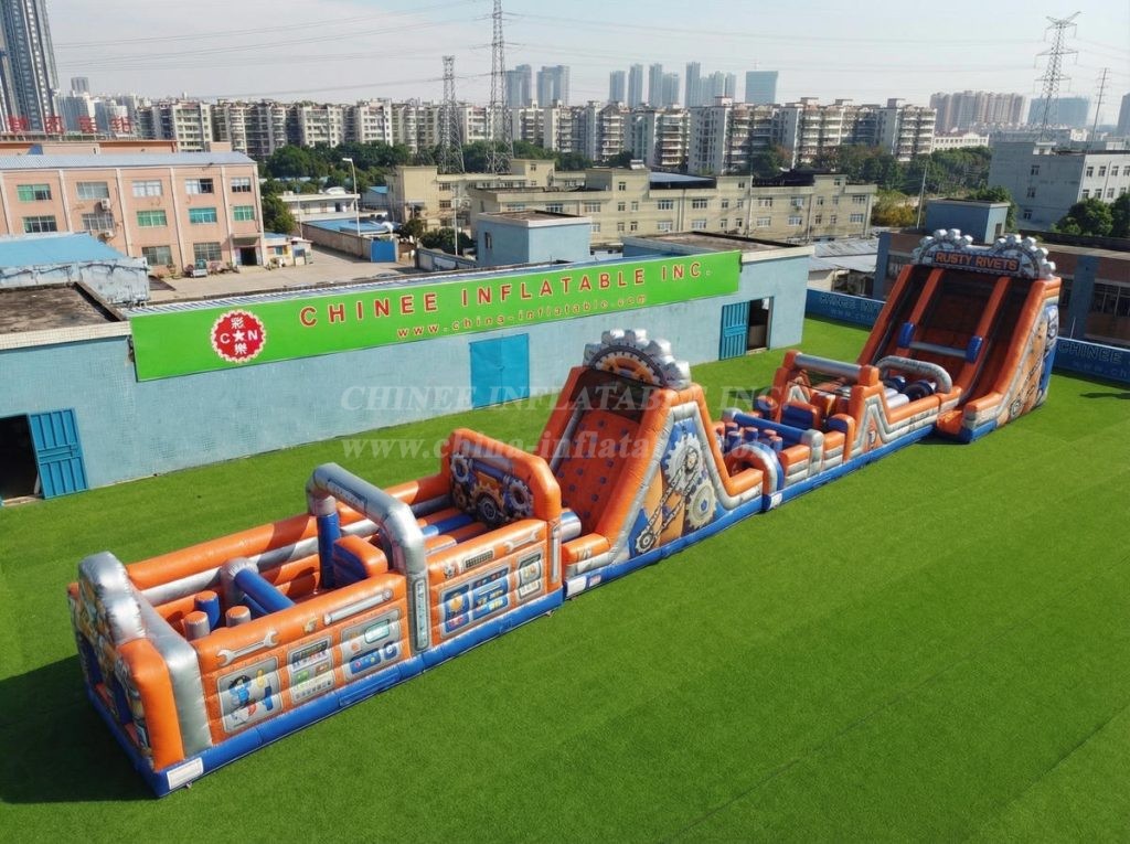 T7-4620 Rusty Rivets Theme Infltable Obstacle Courses