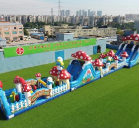 T7-4647 The Smurfs Theme Infltable Obstacle Courses