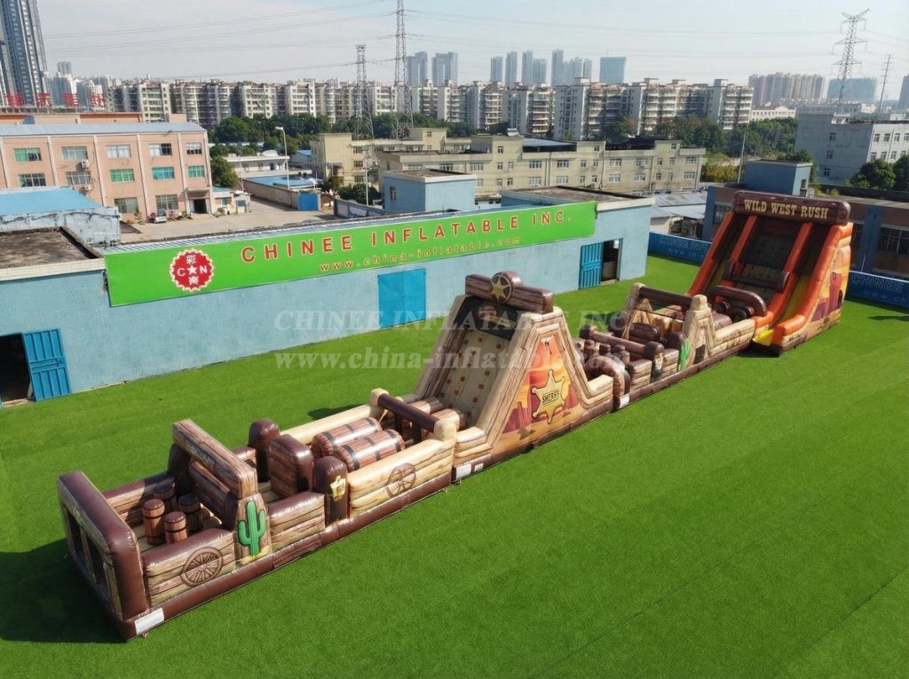 T7-4666 Wild West Theme Infltable Obstacle Courses