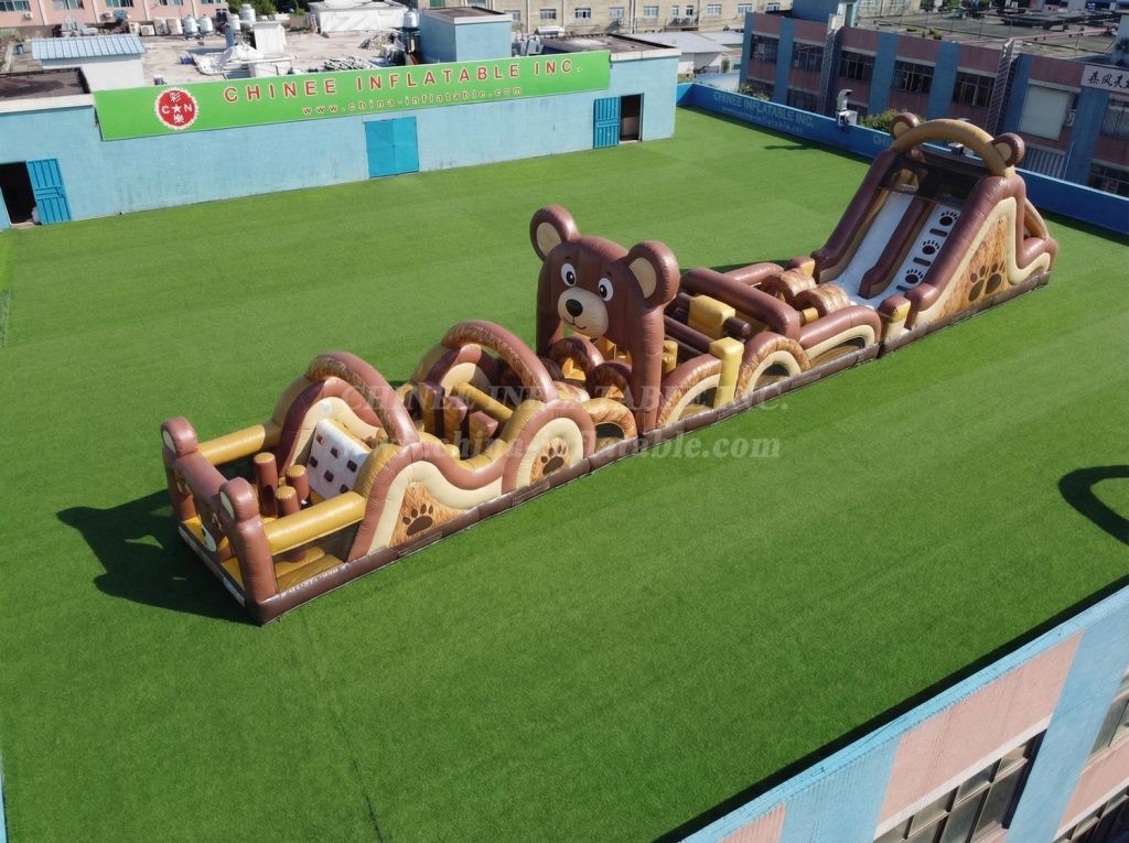 T7-4684 Bear Theme Inflatable Obstacle Courses