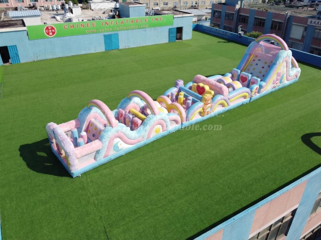 T7-4696 Care Bears Theme Inflatable Obstacle Courses